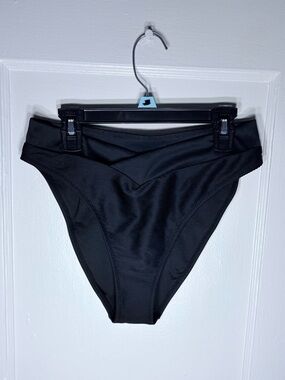 J. Crew Black Ribbed High-Waist Bikini Bottom